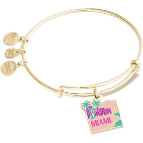 Alex and Ani AA641422سوار قابل للتوسيع،SG، الأماكن التي نحبها ميامي، ذهبي لامع، متعدد، أساور