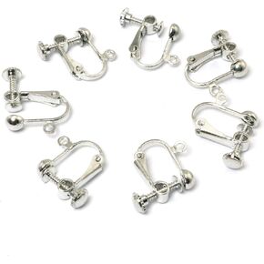 RLECS 20PCS Ear Clip Converter Clip on Earring Converter Components for No-Pierced Ears DIY with Screw Adjustment, Gold Color