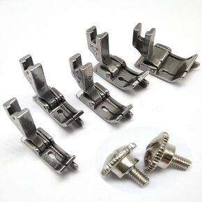 HONEYSEW 5size/Set SP-18R Industrial Sewing Machine Hinged Presser Foot with Right Guide 1/16"+1/8"+3/16"+1/4"+1/2" with Free 2 Screws for Consew Brother Juki Singer Single Needle Sewing Machine