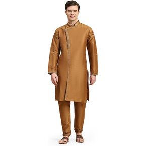 Men's Art Silk Embroidered Kurta Pajama Set