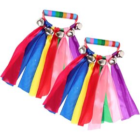 ibasenice 4 Pcs Instrument Ribbon Rainbow Circle Pupils Props Metal Colorful