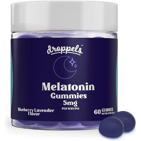 Melatonin Gummies, 5mg – Plant-Based, Vegan Melatonin 5mg for Natural Sleep Support with Chamomile Extract, 60 Count, Blueberry Flavor (1-Month Supply)