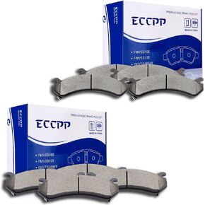 ECCPP Brake Pads, Front Rear Ceramic Brakes Pads fit for Chevy Silverado 1500 HD/Silverado 2500/Silverado 2500 HD/Silverado 3500/Silverado 3500 HD/Suburban 2500,03-06 08-10 for GMC Sierra 2500 HD