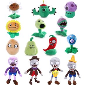 14 PCS Plants and Zombies Plush PVZ Zombies Plants Set Toys PVZ 1 2 Stuffed Soft Zombies Doll Zombies Plush Toy New