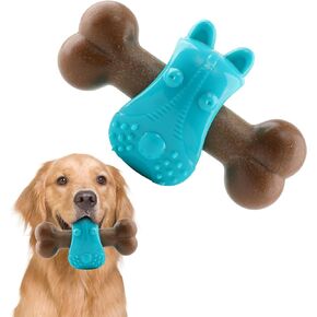 Dog Chew Toy for Large Dogs, Rubber Bone Dog Toys for Aggressive Chewers Large Breed, Teething Chew Toys Medium Dogs, Interactive Dental Health Aid, Supports Healthy Chewing Behavior