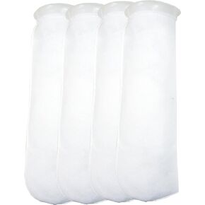 12 Pack - 4 Inch Ring Filter Socks 200 Micron - Aquarium Felt Filter Bags -4 Inch Ring by 16 Inches Long [Long Version] - Fits Eshopps and Aqueon - 12 Pack