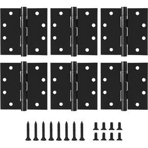 4.5" Heavy Duty Stainless Steel Door Hinge, 3 Pack 4.5 x 4.5 Inch Ball Bearing Door Hinges with Square Corners for Commercial and Residential Doors, Brushed Nickel
