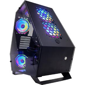A19 Series Gamma X1 M-ATX/ATX/ITX Computer Gaming Case 2-Sided Glass,USB3.0, with 4 ARGB Light-Emitting 12cm Fans with and 1 ARGB Fan Controller That can Support 10 Ports(A19 Series Gamma X1)