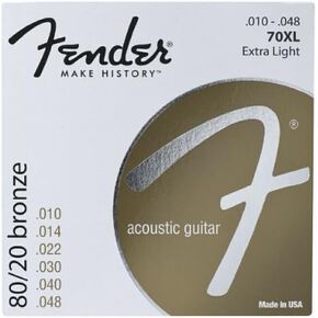 Fender 70Xl 80/20 Bronze Ball End 10-48, Acoustic Guitar Strings