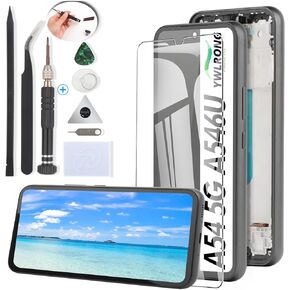 YWLRONG for Samsung Galaxy A54 5G Screen Replacement for Galaxy A54 5G SM-A546U LCD Display Touch Screen Digitizer Assembly Replacement with Tools（with Frame）