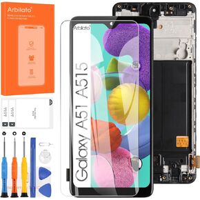 Incell Screen for Samsung Galaxy A51 Screen Replacement for Samsung A515 LCD Screen SM-A515F,SM-A515U Touch Display Digitizer Assembly Repair Parts（Black with Frame,Not Fit A51 5G