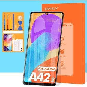 OLED for Samsung Galaxy A42 5G Screen Replacement, LCD Display for A426 A426U A426V SM-A426B Touch Screen Digitizer Assembly with Repair Kits(Black with Frame)(Support Fingerprint)
