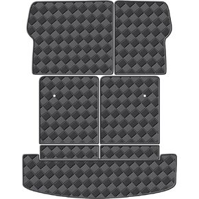 Cargo Mat for 2024 Hyundai Santa Fe 7 Seats Trunk Mat & 2ND+3RD Row Rear Backrest Mat, All Weather Rear Cargo Liner Back Seat Cover Protector
