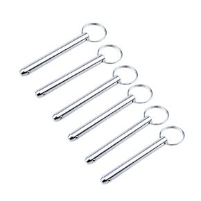 6 Pack Bimini Top Pins Quick Release Pin for Boat Pins Diameter 3/8", Usable Length 3", Overall Length 3.6" 316 Stainless Steel Marine Hardware Pins