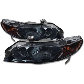 DNA MOTORING HL-OH-HC064D-BK-CL1 Black Housing Headlights Replacement For 06-11 Civic Sedan 4-Door