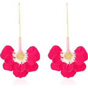 Boho Flower Earrings for Women Flowers Petal Dangle Earrings for Girls Flower Floral Drop Ginkgo Earrings Fashion Modern Jewelry