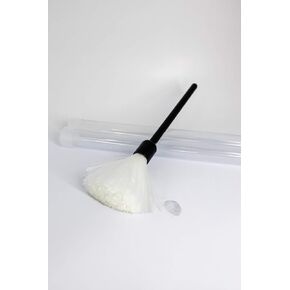 Professional Fiberglass Fingerprint Brush, White (Includes Protective Tube case)
