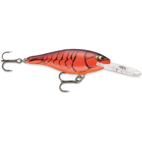 Rapala Shad Rap Lure, Size 05, 2" Length, 4'-9' Depth, 2 No 8 Treble Hooks, Demon, Per 1