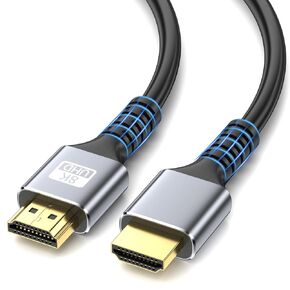 8k Hdmi Cable 6.6ft Ultra High Speed HDMI 2.1 Cable 4K@120Hz 8K@60Hz 48gbps Gold Plated Connector 3D ARC Ethernet HDMI Cord for HDTV Monitor Laptop Roku TV Xbox PS4/PS5(Silvery) ﻿