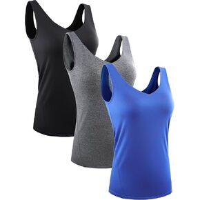 CADMUS 3 Pack Women's Compression Tank Top Dry Fit Yoga Sports Bra