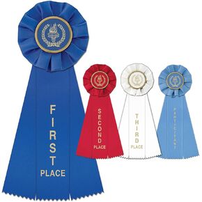 Hodges Badge Company Victory Torch Rosette Ribbons 1st-3rd Including Participant Award- Set of 4