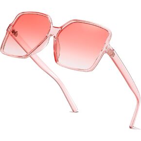 Women's Chic Square Oversized Sunglasses Big Large Wide Fashion Shades for Women Men 100% UV Protection