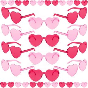 24 Pack Pink Heart Sunglasses Rimless Heart Shaped Glasses Candy Colored Sunglasses Bulk Birthday Decorations Party Favors in Kuwait