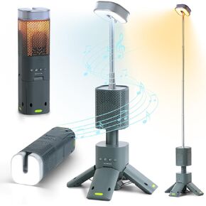 Camping Lantern Rechargeable 14000mAh Battery Operated, Telescopic Camping Lights with Speaker, 800LM Super Bright, 5 Light Modes, Magnetic Base, LED Flashlight for Camping, Emergency, Hiking