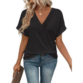 T Shirts Short Sleeve V Neck Tees Womens Fashion Tops Trendy Lightweight Soft 2024 Casual Summer Spring Outfits