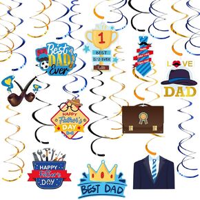 Happy Fathers Day Decorations Hanging Swirl Happy Father’s Day Hanging Ceiling Decor Party Supplies for Bedroom Classroom Wall
