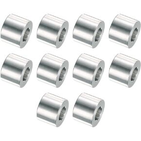 uxcell 10pcs Aluminum Spacer 3/8" Bore x 1" OD x 3/4" Length Screw Standoff Bushing Plain Finish Round Metal Spacer for 3/8 ID Screws Bolts and Rods