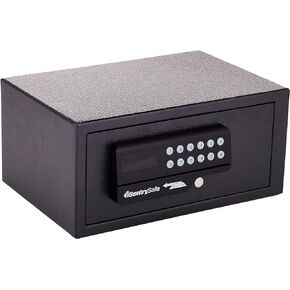 SentrySafe Security Safe with Card Swipe Reader and Digital Keypad Lock, Steel Safe with Interior Lighting and Bolt Down Kit, 0.41 Cubic Feet, 7 x 15 x 11 Inches, H060ES, Black