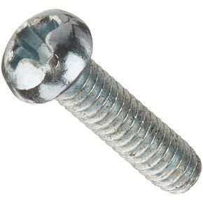 Small Parts Steel Machine Screw, Zinc Plated Finish, Round Head, Phillips Drive, Meets ASME B18.6.3, 3/8" Length, Fully Threaded, #6-32 UNC Threads (Pack of 100)