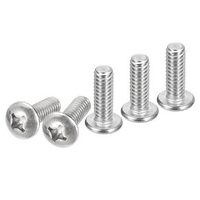 5/16-18x2" Pan Head Machine Screws, 10Pcs 304 Stainless Steel, Phillips Drive, UNC Full Thread, Bright Finish, Screws Bolts Kit