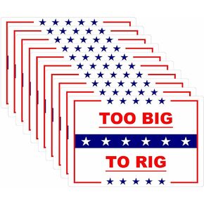 10 Pack Too Big to Rig Decal Car Bumper Window Helmet Water Bottle Waterproof Stickers