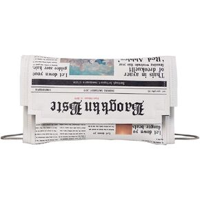 'Newspaper' Handbag, Fashion Envelope Clutch, Cross-body Shoulder Purse, Soft PU Leather Handbags for Women/Girls