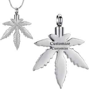 Cremation Jewelry for Ashes Maple Leaves Urn Necklace for Ashes for Women Men Stainless Steel Leaf Urn Necklaces Ashes Holder Memorial Keepsakes for Ashes of Loved One