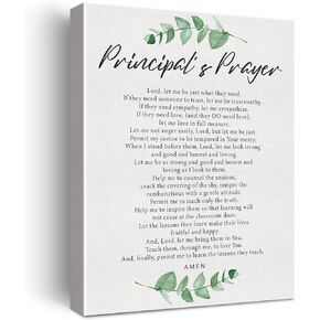 GTGIC Principal Prayer Canvas Wall Art Prayer for Principal Print Poster Decor Principal Home Office Decoration Ready to Hang 12x15 Framed