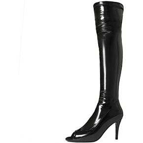 Women's Over The Knee Thigh High Stiletto Heel Boots Long Stretch Peep Toe Sexy Boots
