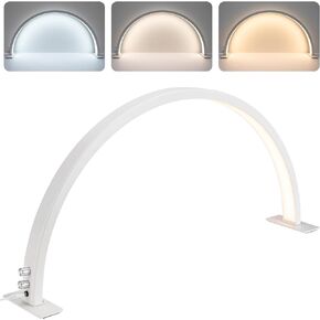 Noverlife 3 Color Half Moon Light for Nail Desk, 29in 35W 2520 Lumen Manicure Nail Tech Lamp Led Lash Light Tattoo Light, 3000k-6000k Stepless Dimming Brightness for Eyelash Beauty Spa Salon