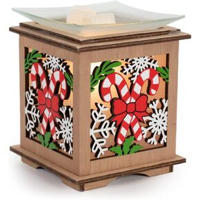 Scentsationals Holiday Collection - Scented Wax Warmer - Jolly Christmas Season Wax Cube Melter & Burner - Electric Winter Fragrance Home Air Freshener Gift (Candy Cane Bow)