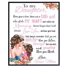 Girls Bedroom Decor - To My Daughter Gifts - Girls Room Decor - Wall Art for Girls - Pink Baby Nursery - Toddler Girls Bedroom - Little Girls Bedroom - Kids Room Decor for Girls - Baby Girl Room Decor