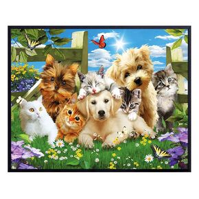 Cute Cat Wall Decor - Dog Wall Art for Women, Cat Mom, Cat Dad, Dog Lovers - Pet Wall Decor - Puppy Dog Wall Decor for Girls Bedroom, Boys, Kids Room, Baby Nursery - Cat Stuff - Animal Pictures