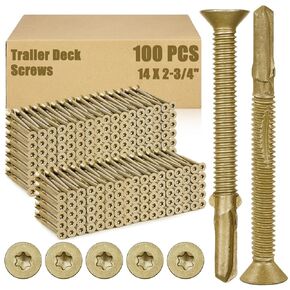 500 Pcs #14x2-3/4 Trailer Deck Screws Self Tapping Sheet Metal Screws Star Drive Wood to Metal Screws Self Drilling Screws for Metal Construction Screws