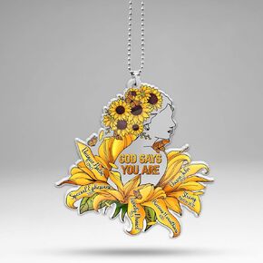 Jesus Car Hanging Ornament, Christian Gift for Men Women, Inspirational Quotes, Bible Verses Ornament, Gift for Mothers Fathers Day, Pendant for Rear View Mirror Car, Lion Car Accessories