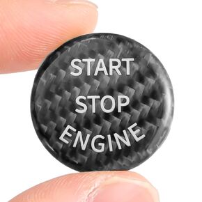 Car Ignition Button Cover Carbon Fiber Black Engine Start Stop Button Cover Trim Compatible with BMW 325i 328i 525i 530i 535i X1 X3 X5 X6 Z4,Carbon Fiber Black