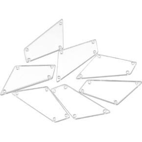uxcell 50Pcs Sew on Mirrors, Irregular Acrylic Mirrored Rhinestones Beads for Costume Dress Bags Garment Decoration (39.5x18.3mm, Silver)