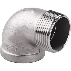 Stainless Steel 304 Cast Pipe Fitting, 90 Degree Street Elbow, 1-1/4" NPT Male x 1-1/4" NPT Female, Pack of 1