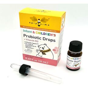 Infant Probiotic Drops with Vitamin D3 - for Kids, Toddlers & Infants - Digestive Health & Immunity Support, Gas & Discomfort Assistance (0.32oz)