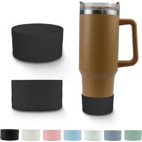 Boot for Stanley Cup Accessories, Silicone Boots Bottom for Stanley 40oz 30oz Tumbler with Handle (Black)